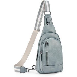 Women Denim Blue Imported Faux Leather Unique Sling Cross Body Backpack